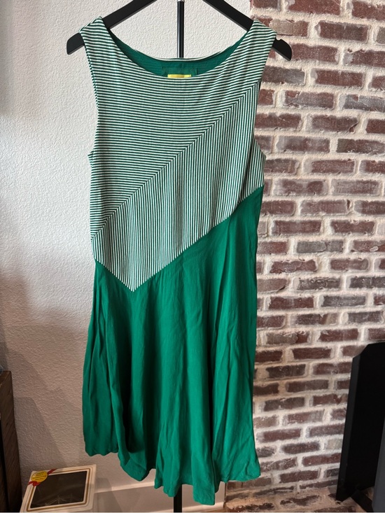 Maeve Dresses & Skirts - Maeve Anthropologie Green Sleeveless Striped Midi Panel Dress - Womens Medium